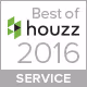 Houzz Award logo awarded in 2016 for Service