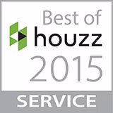 Houzz Award logo awarded in 2015 for Service