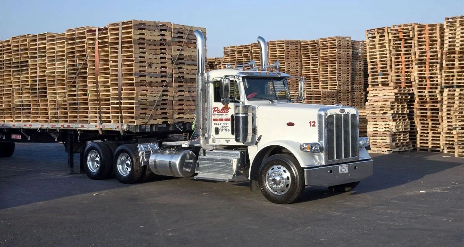 tuck transporting pallets