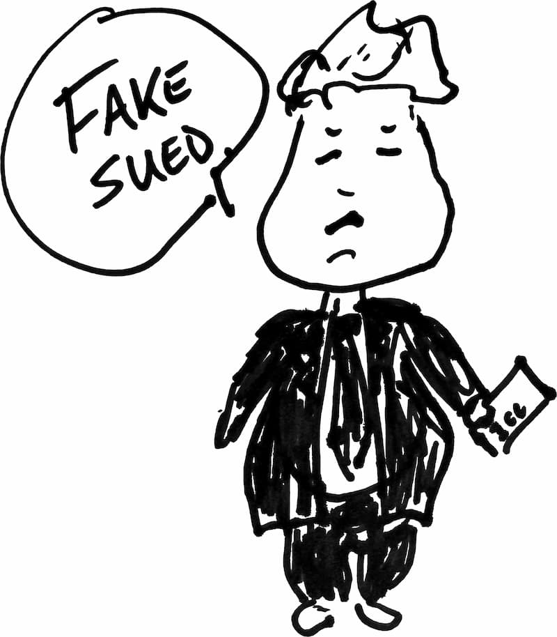 fake sued doodle