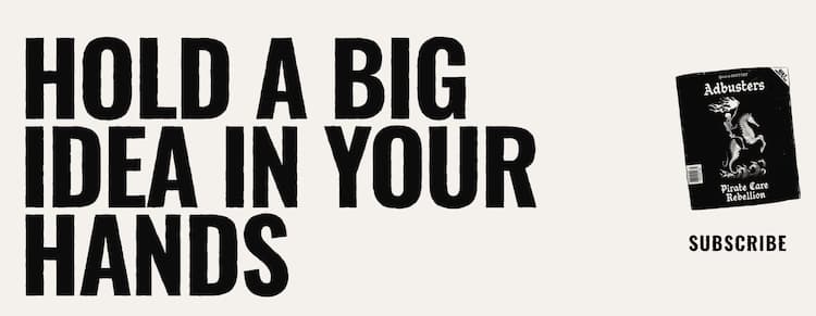 Adbusters subscription banner