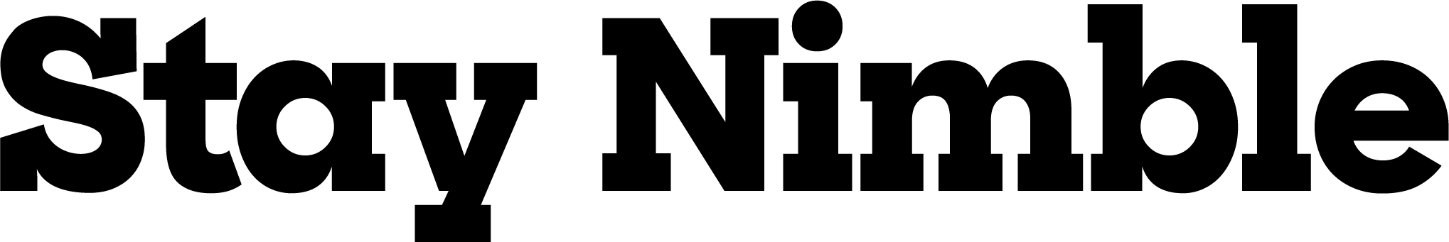 Stay Nimble logo - black lettering on transparent background
