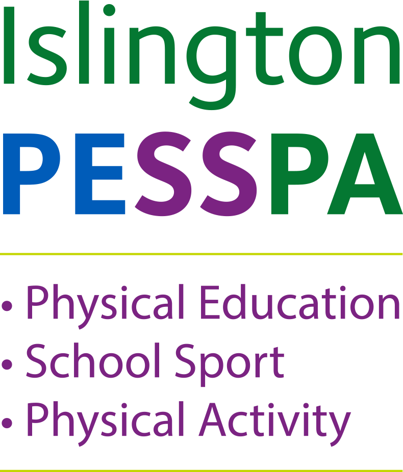 Islington PESSPA LOGO - green, blue and purple lettering on transparent background