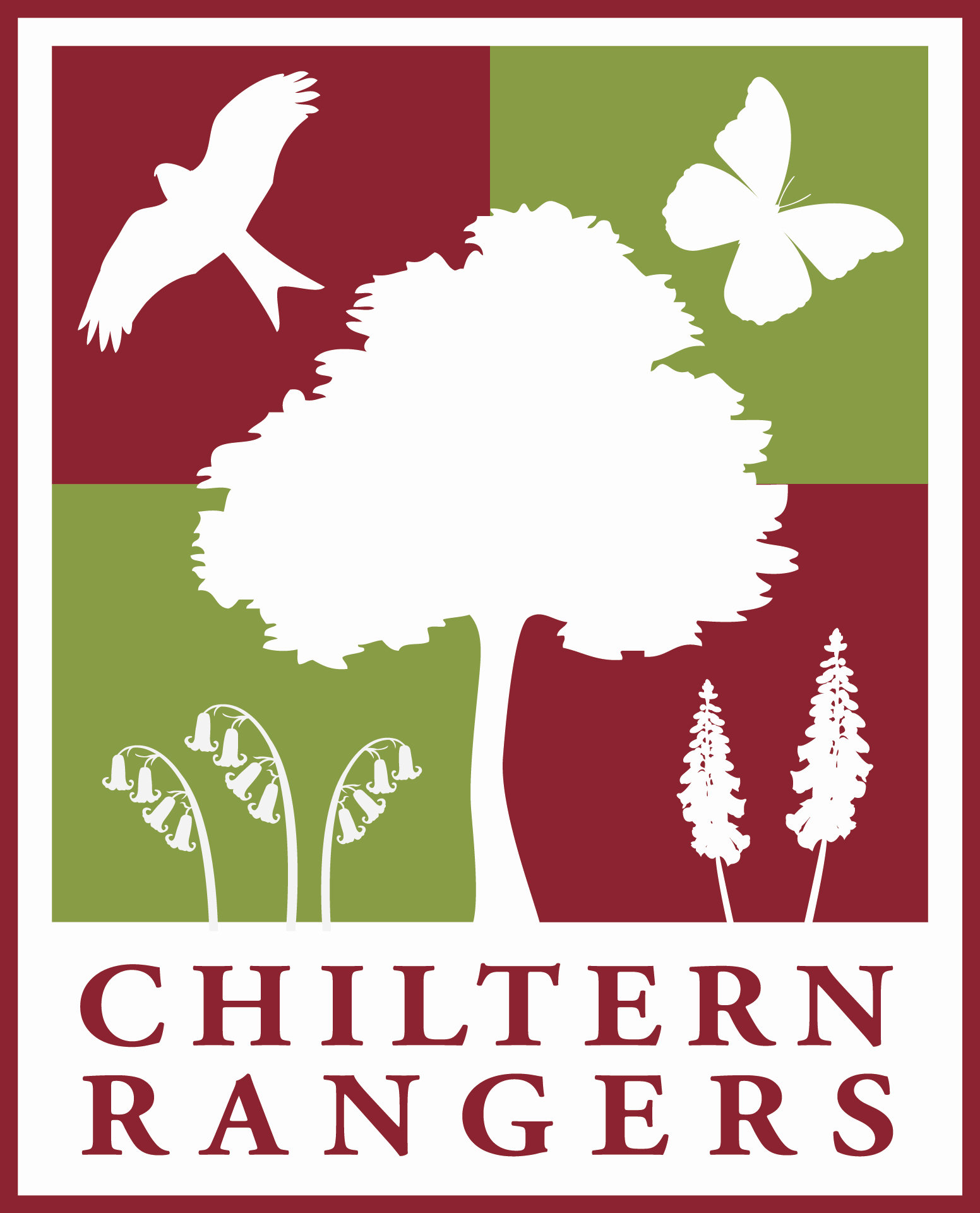 Chiltern Rangers logo - maroon and green