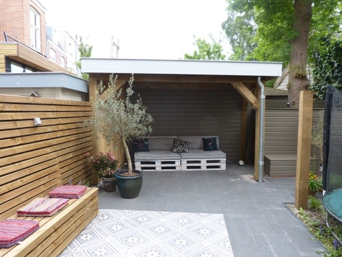 Om een boom heen bouwen in het centrum van Haarlem