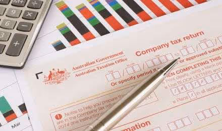 View of the top of an Australian annual company tax return form 