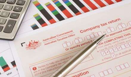 View of the top of an Australian annual company tax return form