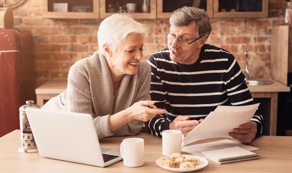 elderly couple planning pension