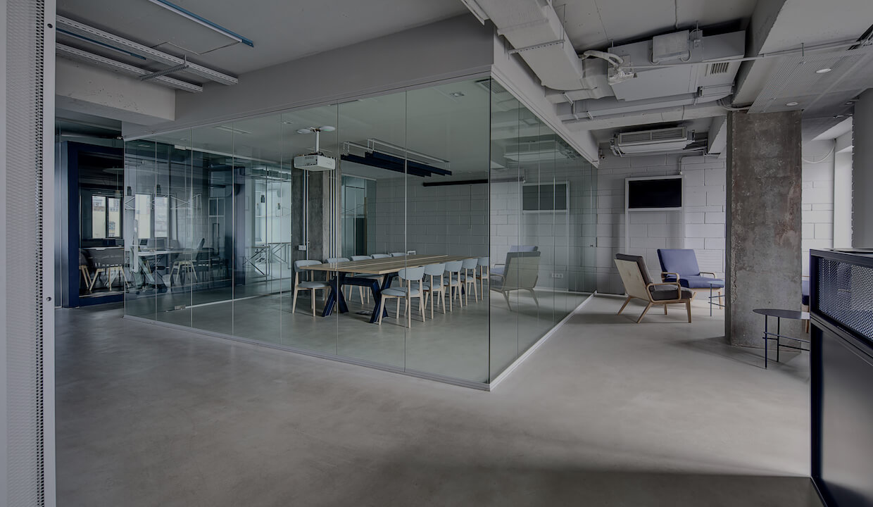 Open plan industrial-style office