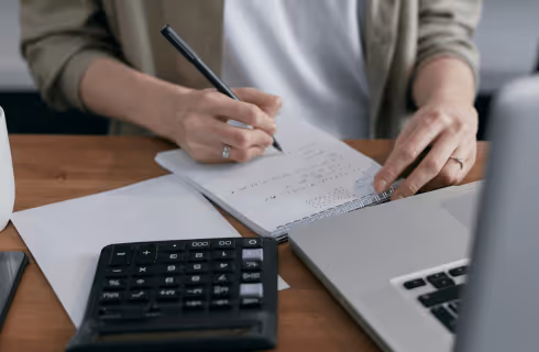 Person doing their taxes