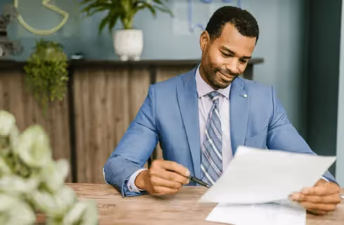 Accountant doing paperwork 
