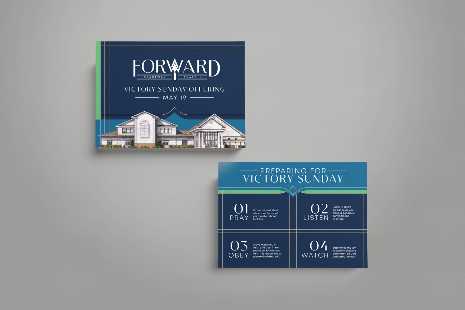 classic modern church capital campaign postcard design by Abstract Union