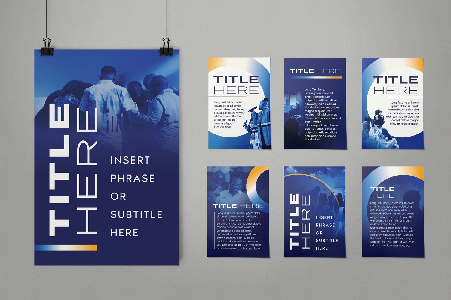 blue yellow bold gradient modern contemporary church brand design poster by Abstract Union