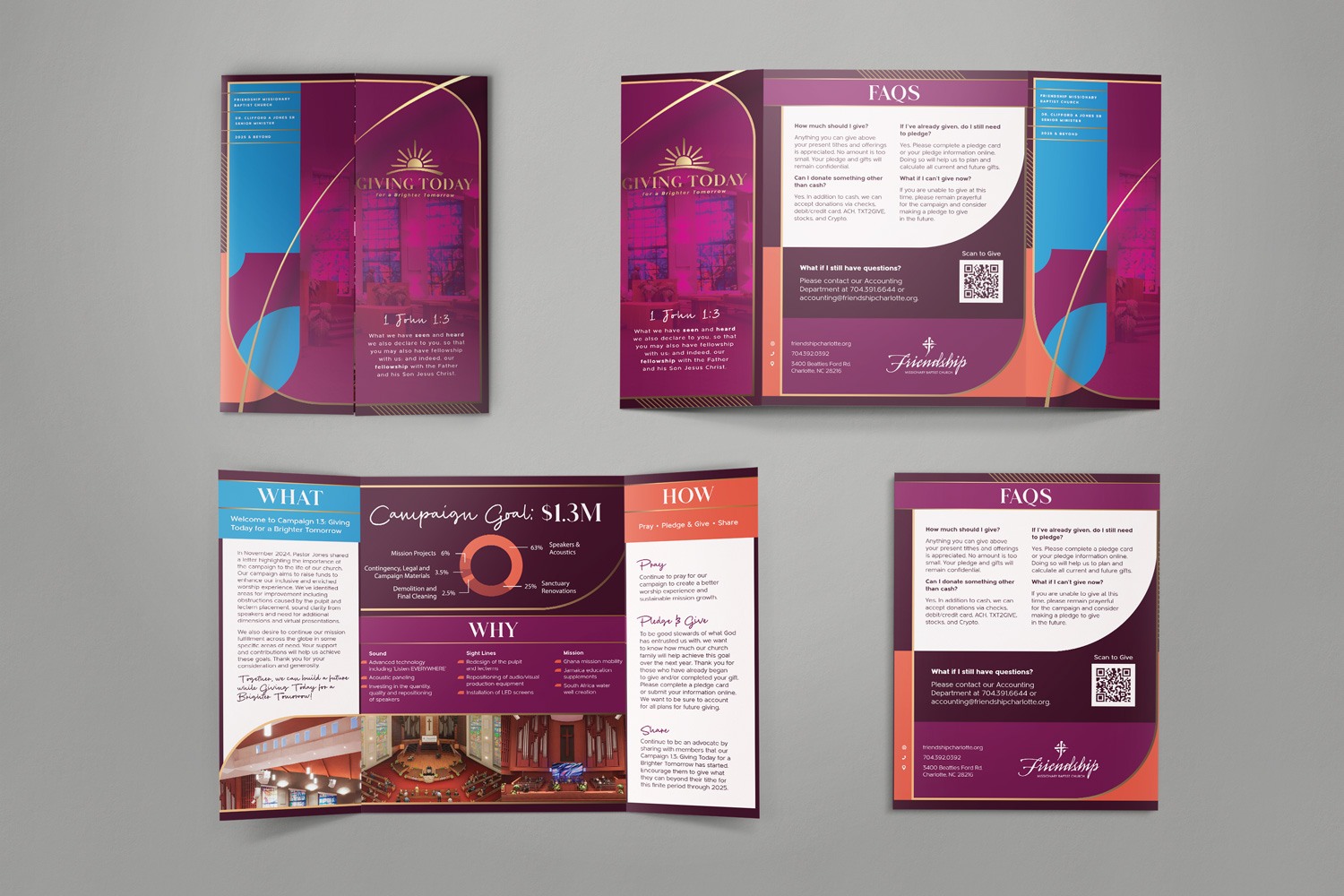 classic traditional modern design inspiration blend jewel tone church capital campaign case statement brochure design by Abstract Union