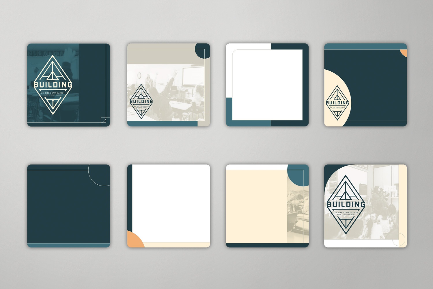 vintage inspired church capital campaign social media post template designs by Abstract Union