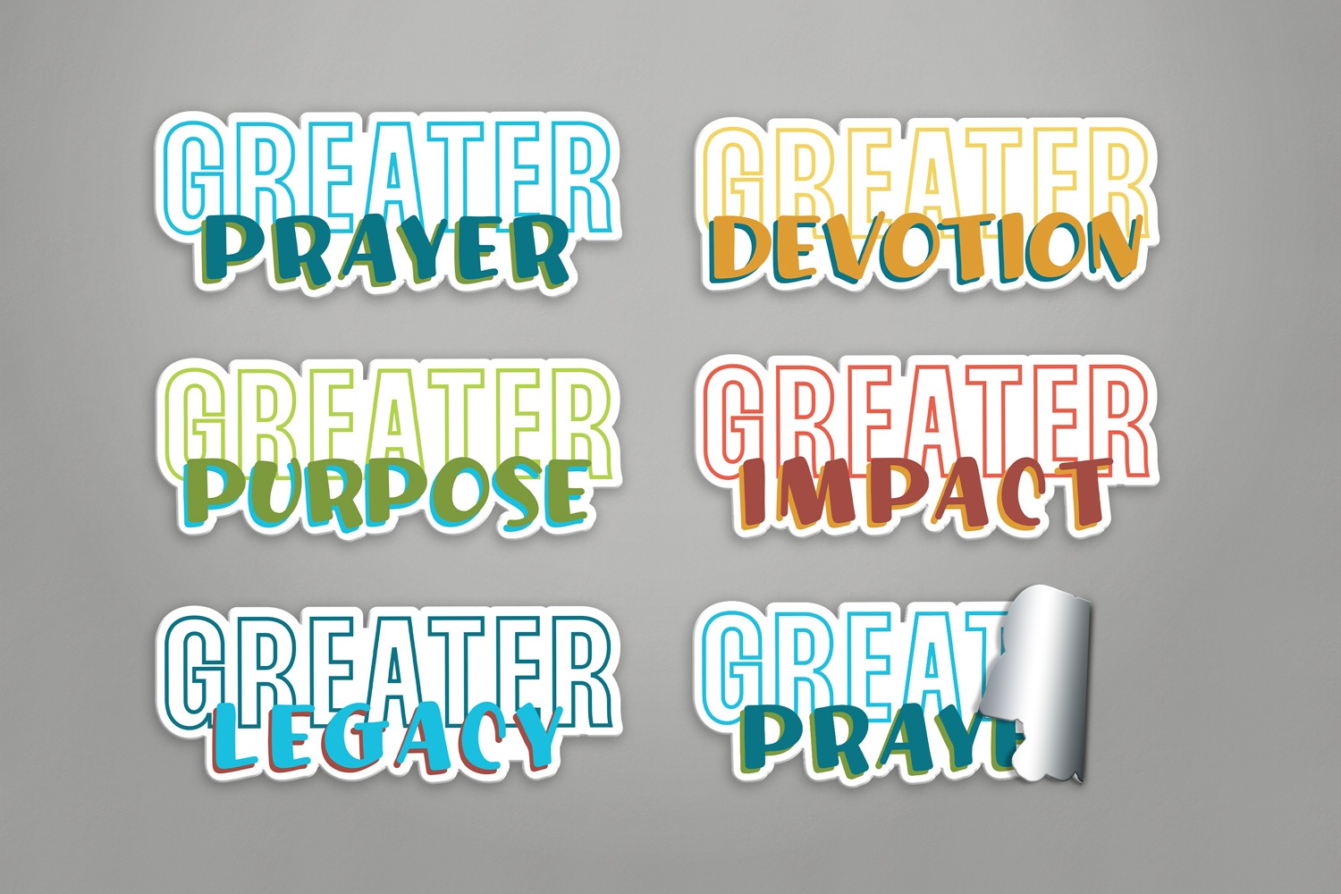 bright forward-looking church capital campaign sticker set designs by Abstract Union