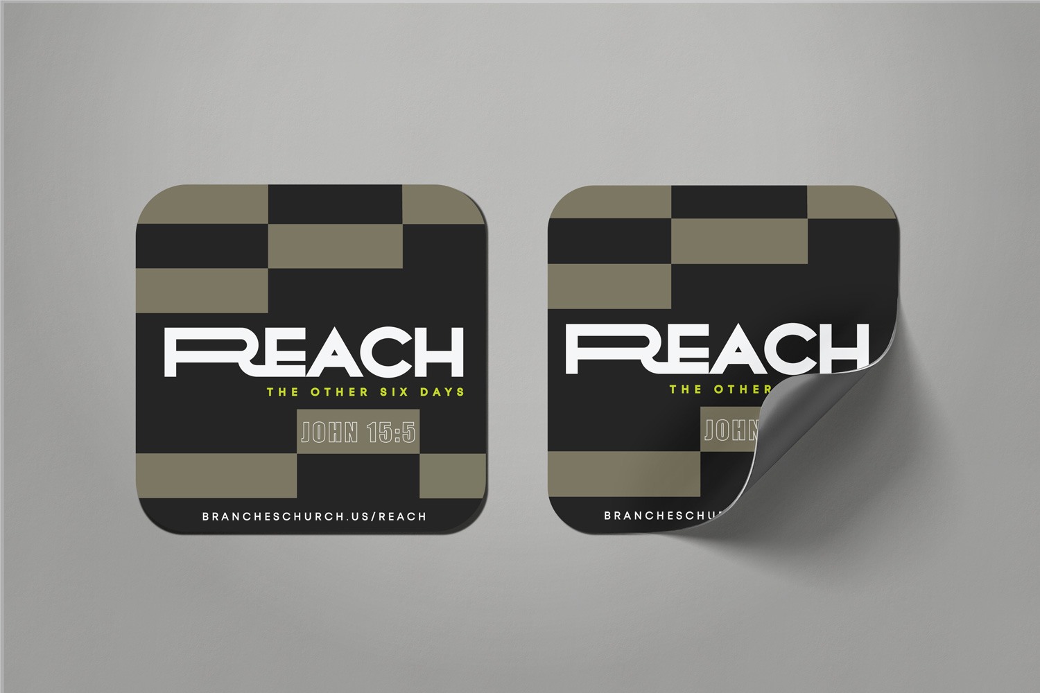 edgy monochromatic minimalist church capital campaign sticker design by Abstract Union