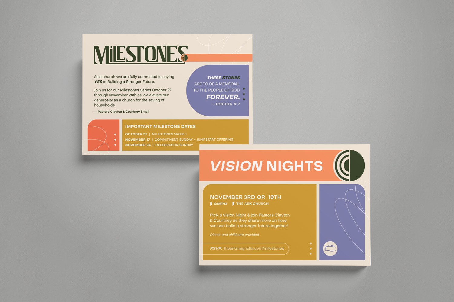 vintage inspired modern church capital campaign invitation design by Abstract Union
