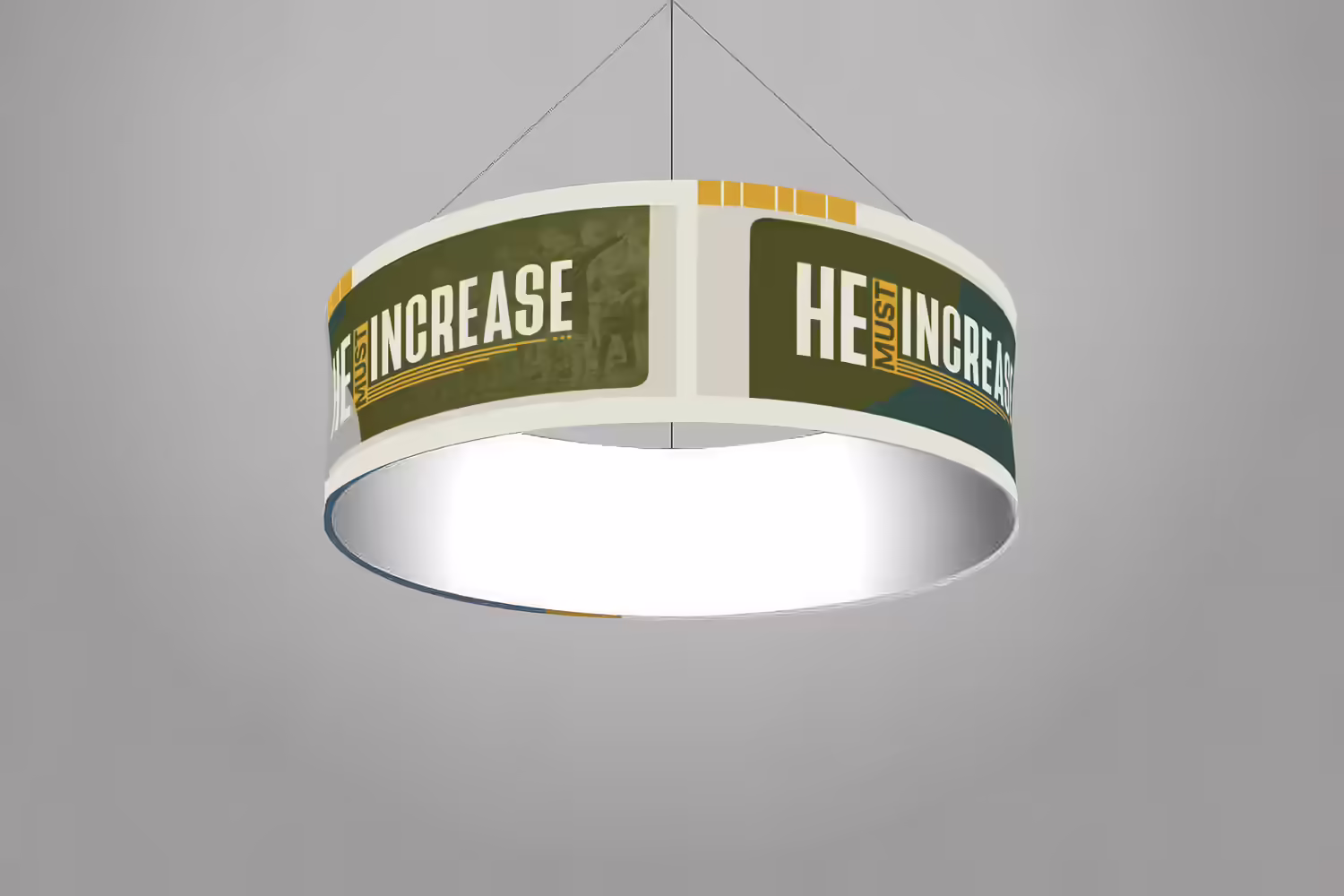 green gray white modern vintage clean minimal church capital campaign circular hanging banner design by Abstract Union