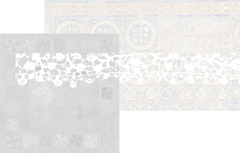 Sample textures from Museum objects, including ceramic tiles and lace.