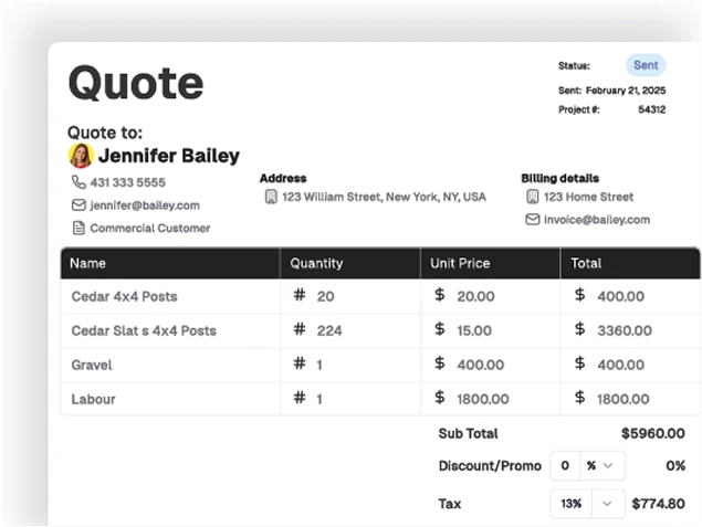 Quotes/Invoice