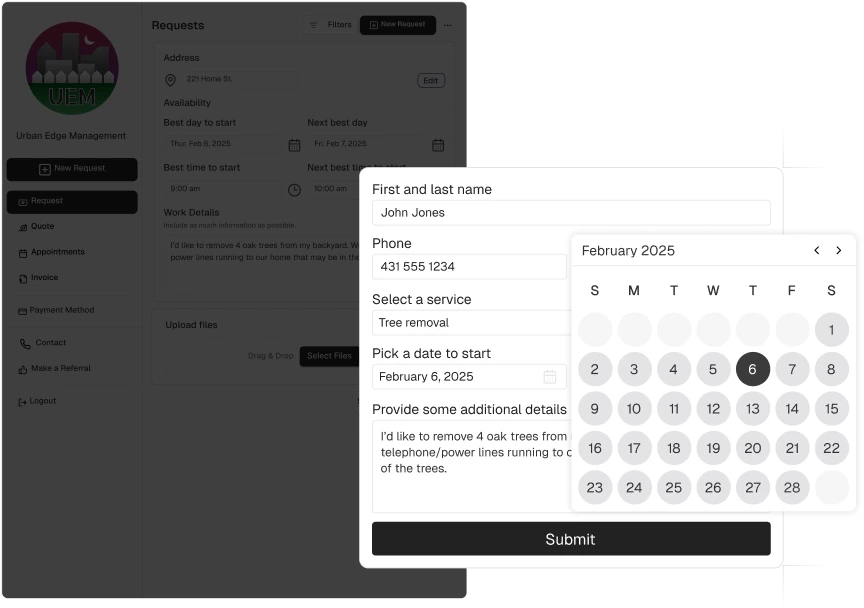 Custom request forms
