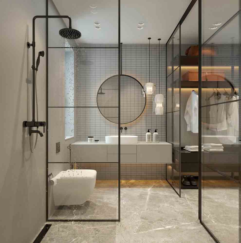 salle de bain marbre