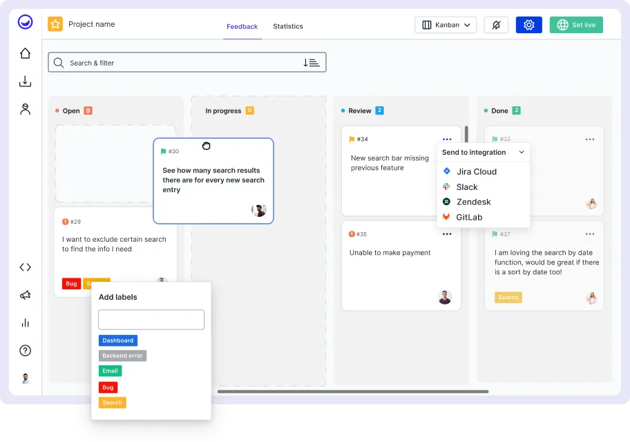 Manage user feedback process to resolve issues faster
