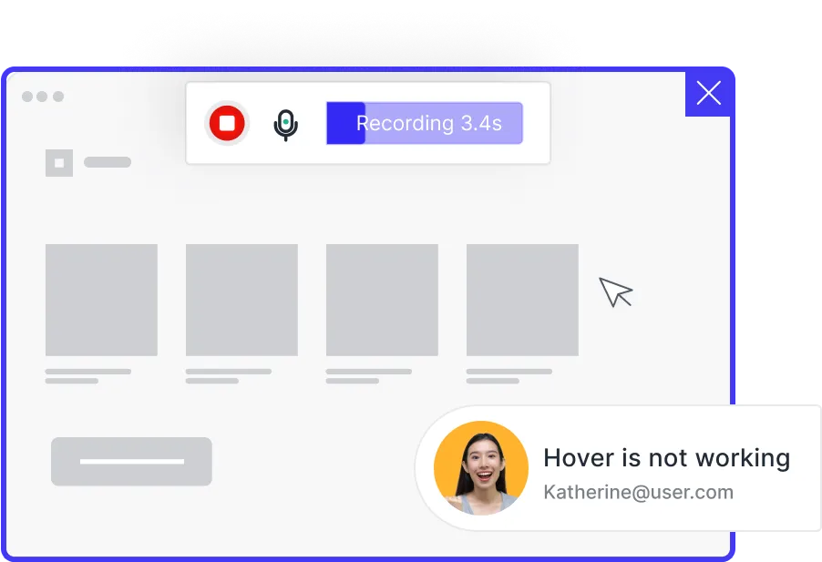 Visual user feedback, contextual screen captures, bug reports with video feedback