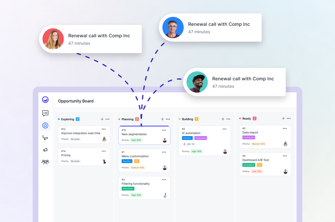 Plan with evidence ingested, normalized, analyzed, grouped by Usersnap's AI