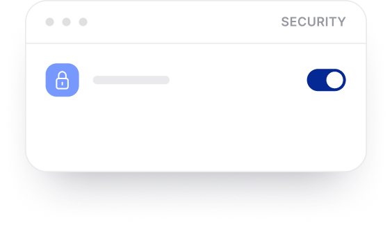 Security panel showing an enabled protection toggle
