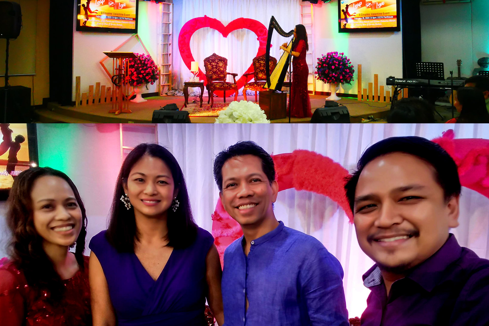 Harp performance of JoAnn and Hans Cerdenia at GCF North with Miriam Quiambao and Ardy Roberto