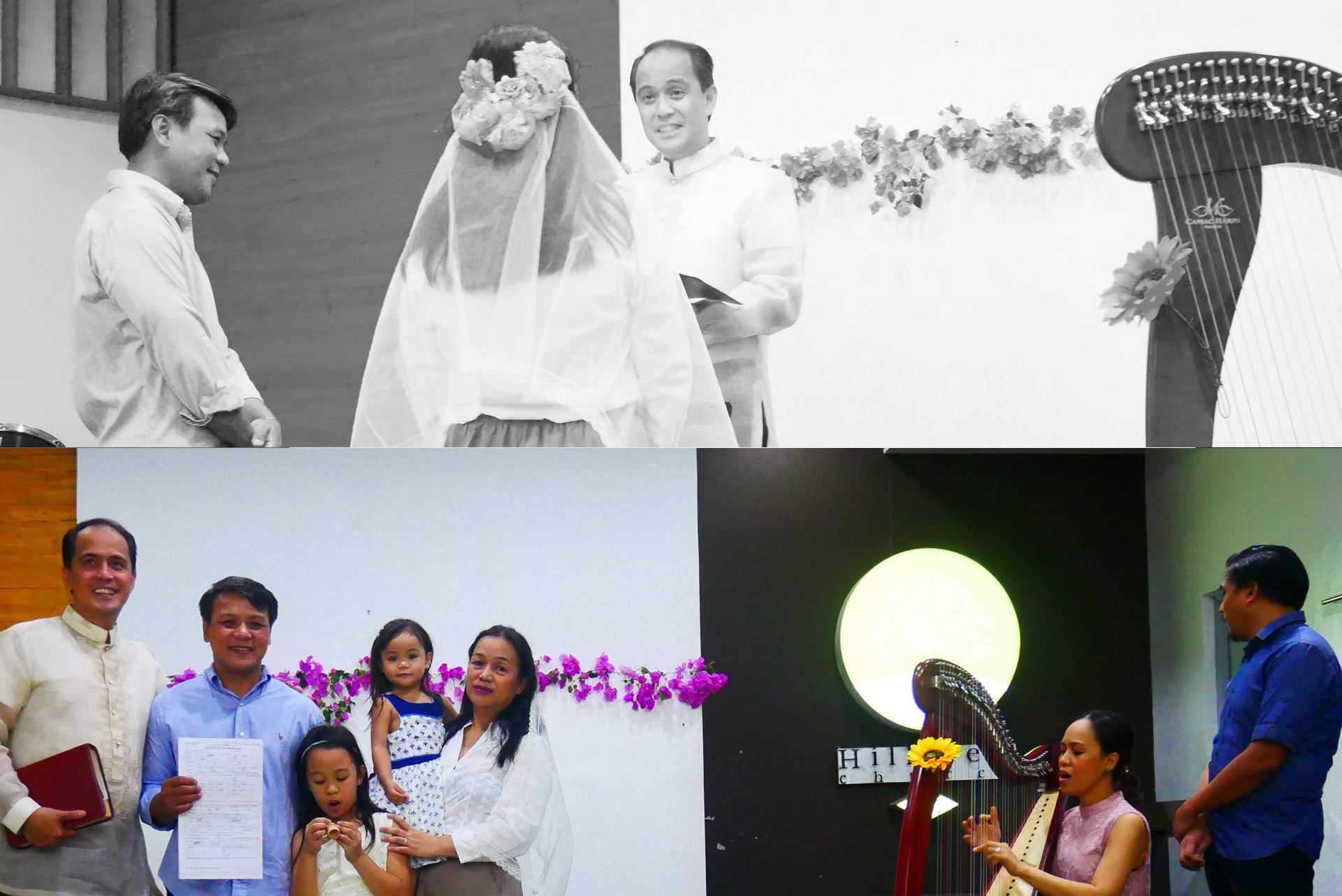 Harp performance at the wedding of Jeff and Cherry Magrata