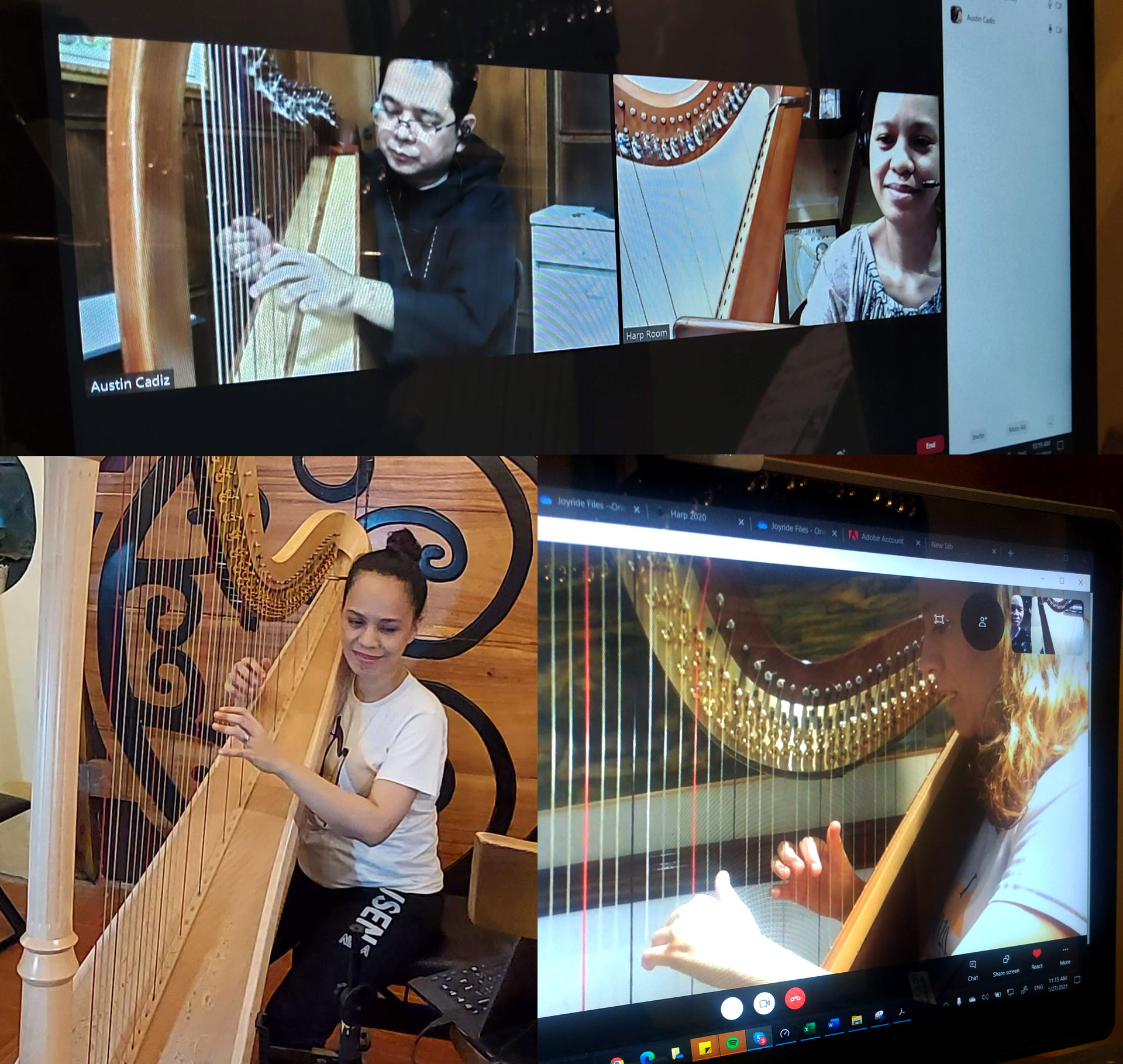 Learning harp online during the Covid-19 pandemic