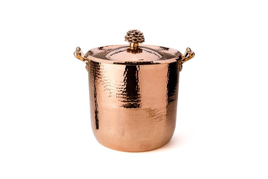 Hammered Copper Stock Pot 10 Qt – Flower Lid Fiore Edition