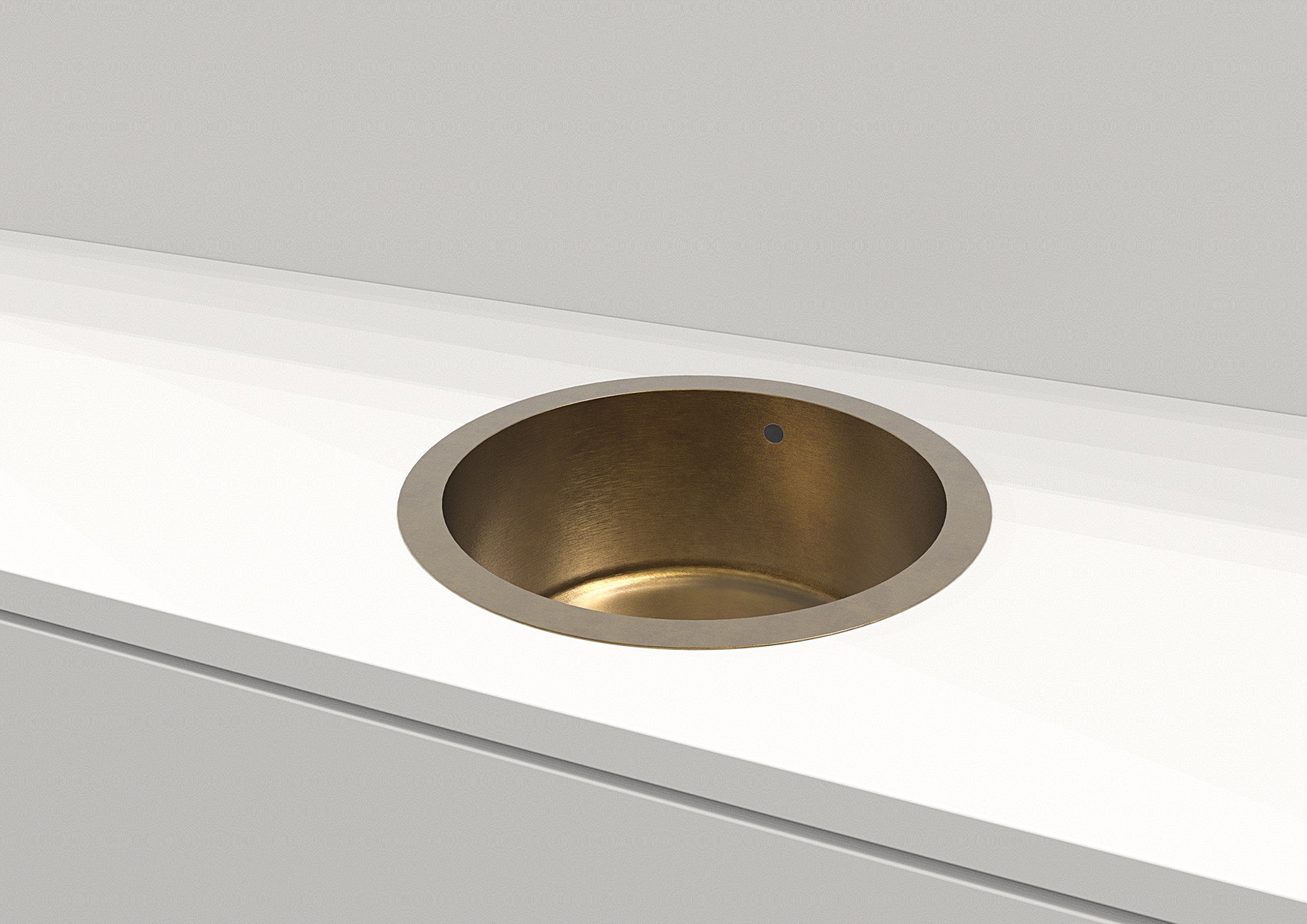 Urbino Round Brass Drop-in Sink – Polished Finish 17.5"
