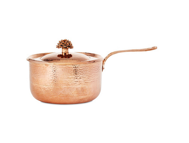4.4 qt Copper Sauce Pan with Flower Lid