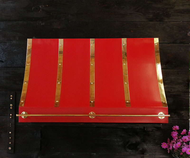 Eugene Range Hood - Red & Brass