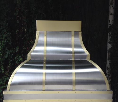 stainless steel and brass range hood Amoretti Brothers MICHELLE
