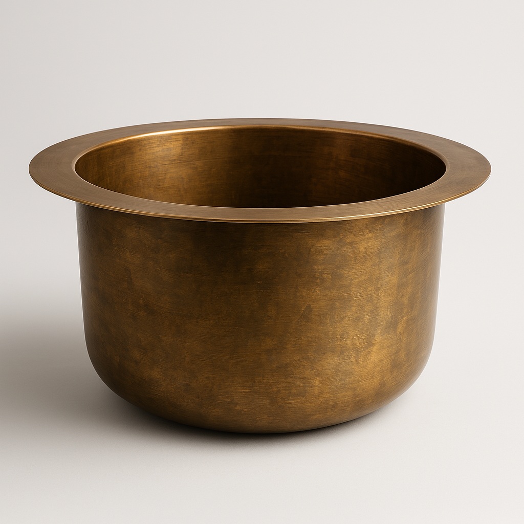 Urbino Vintage Brass Drop-in Sink – Round Handmade Sink