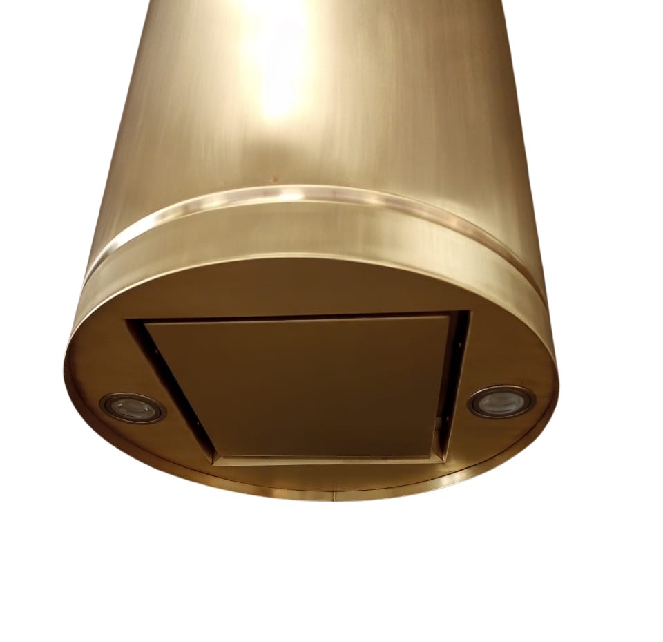 bottomo part control and lights of Amoretti Brothers cylinder range hood