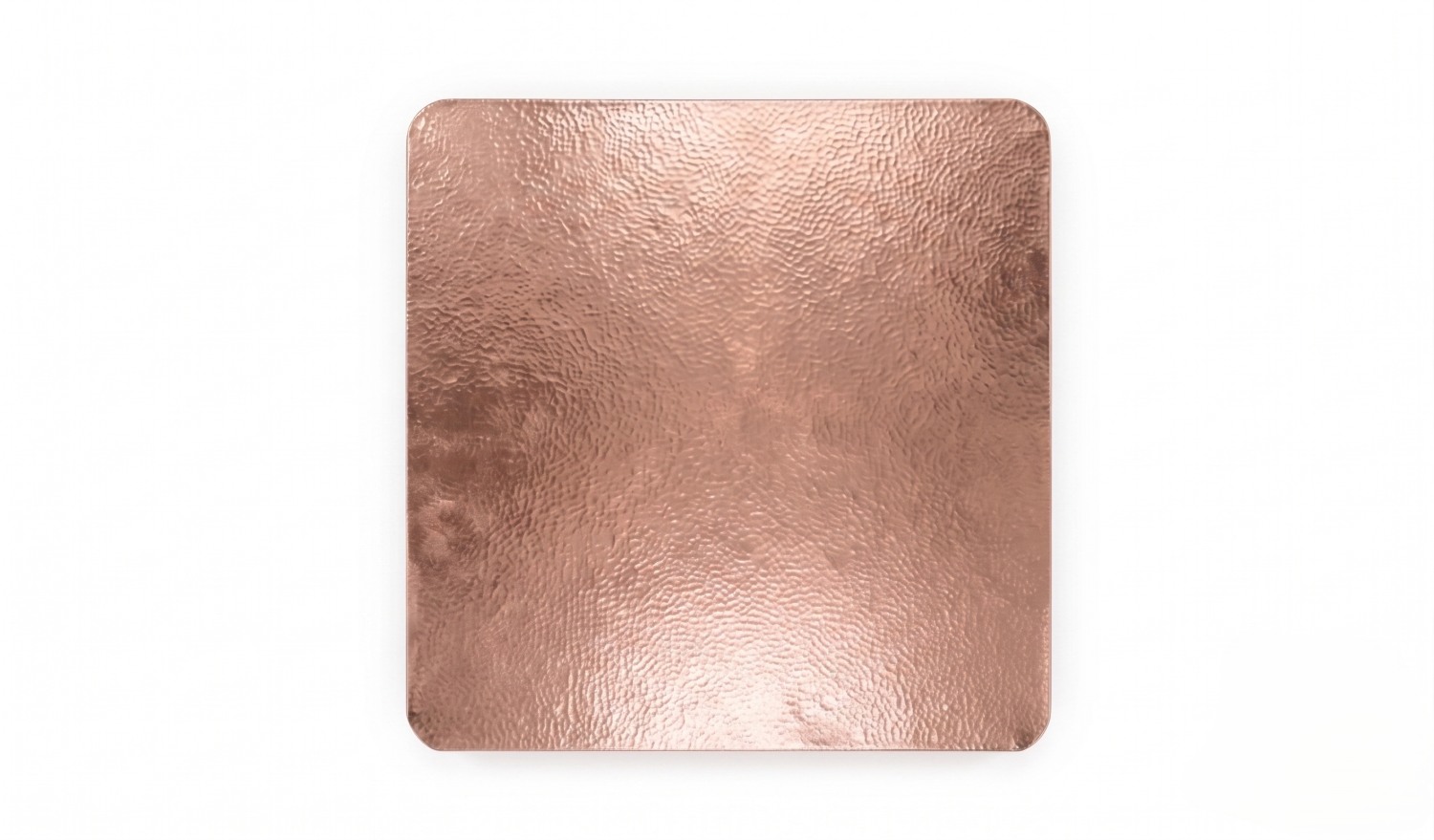 Square Copper or Brass Tabletop – Custom Hammered Dining Table Top