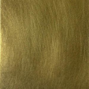 Brushed brass with a soft, even patina—muted olive-gold tones replace the bright yellow shine, while the fine linear grain keeps a quiet luster.
