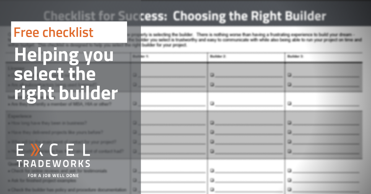 How to choose the right builder. Free checklist for success. | Excel ...