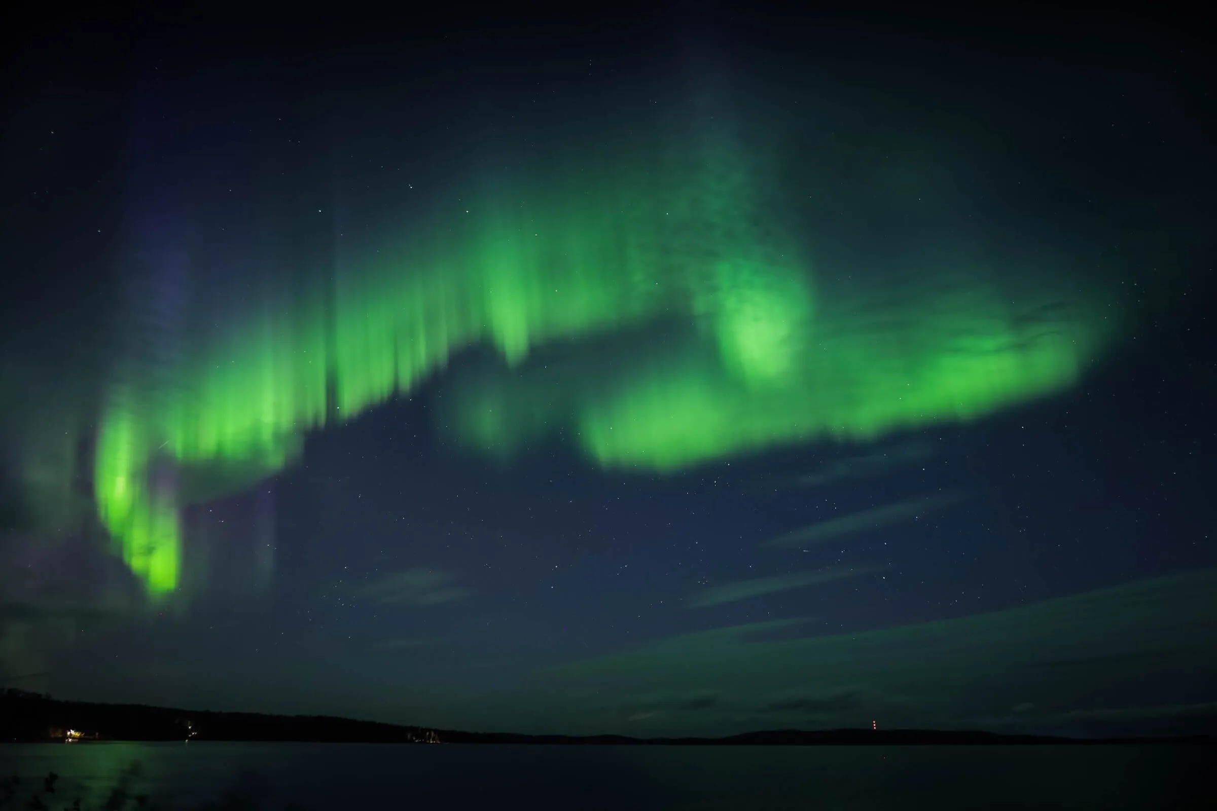 Aurora Dancing above Lappish Sky, Rovaniemi, Finland