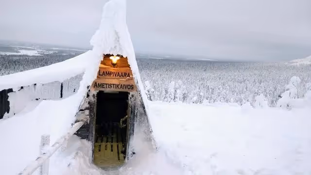 Luosto winter train and Amethyst mine adventure