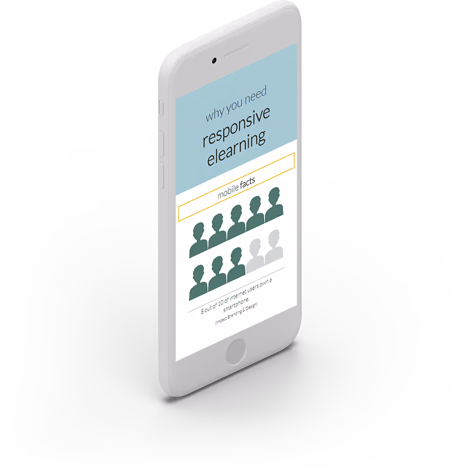 An elearning course on a mobile phone.