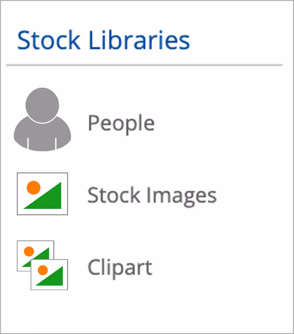 Stock Libraries menu