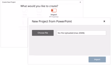 Upload a PowerPoint modal