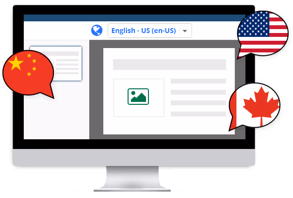 a learning course example with multiple languages shown